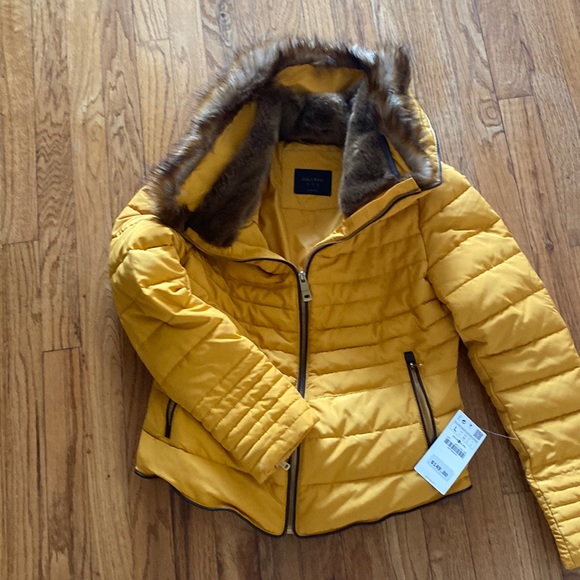 Zara Jackets & Coats Zara New With The Age Muted Yellow Jacket With
